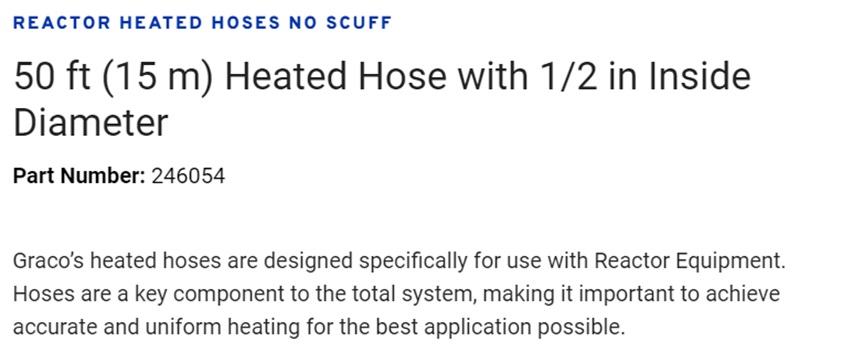 GRACO HEATED HOSE